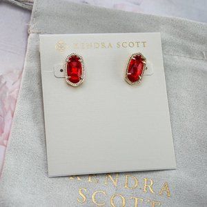 Kendra Scott Ellie Gold Stud Earrings in Berry (Brand New)
